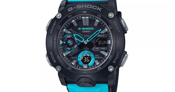 Casio G Shock GA 2000 1A2 Blue Resin Strap Men Watch